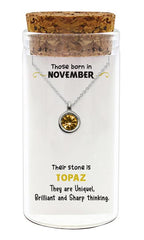 Zilveren kado: ketting met geboortesteen van November