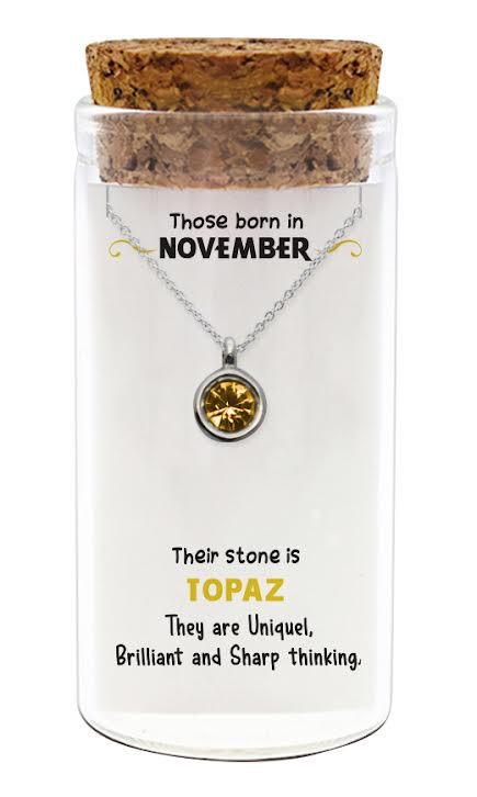 Zilveren kado: ketting met geboortesteen van November