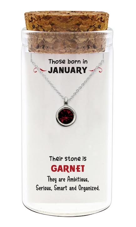 Zilveren kado: ketting met de geboortesteen: Januari