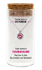 Zilveren kado: ketting met geboortesteen van Oktober