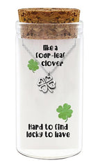 zilveren kado: ketting met klavertje vier