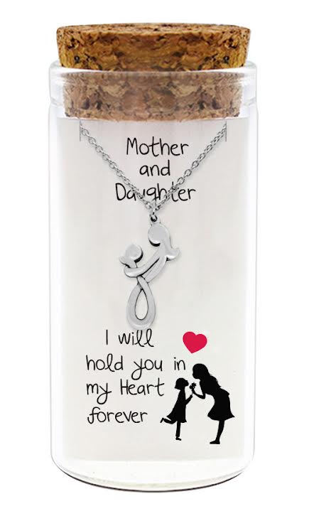 zilveren kado: ketting met moeder en dochter