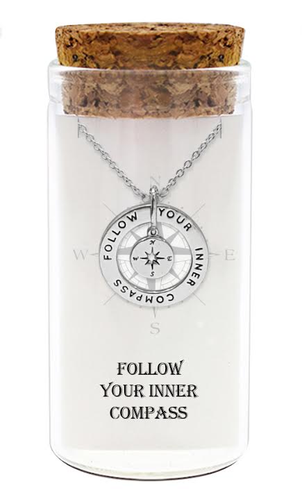 zilveren kado: ketting met hanger kompas