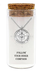 zilveren kado: ketting met hanger kompas