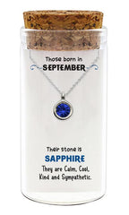 Zilveren kado: ketting met geboortesteen van September