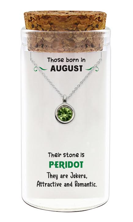 Zilveren kado: ketting met geboortesteen van Augustus