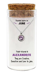 Zilveren kado: ketting met geboortesteen van Juni