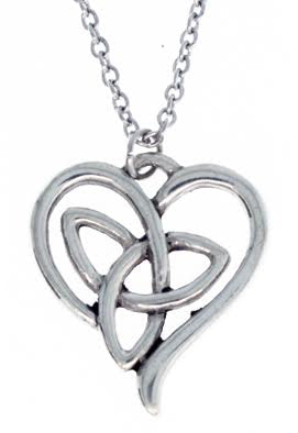 zilveren kado: ketting met hartje en oneindige knoop