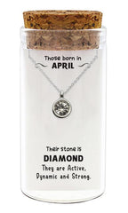 Zilveren kado: ketting met geboortesteen April