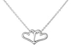 zilveren kado: ketting met twee hartjes