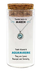 Zilveren kado: ketting met geboortesteen van Maart