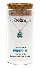 Zilveren kado: ketting met geboortesteen van December