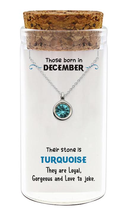 Zilveren kado: ketting met geboortesteen van December