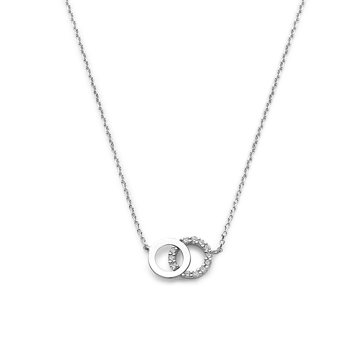 Halskette Kreise Zirkonia 40 - 42 - 44 cm 14K Weißgold