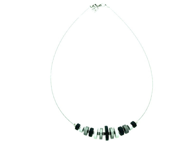 Handgemaakt collier rijtje schijfjes