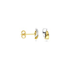 oorknoppen bicolor gestift 14K geelgoud