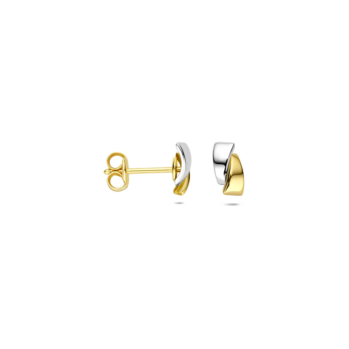 oorknoppen bicolor gestift 14K geelgoud