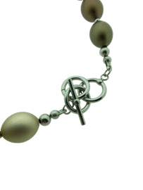 collier aluminium ei-vormige kralen