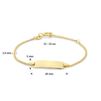 Gravurarmband Gourmet-Kette 4 Seiten geschliffen Platte 5,0 mm 14K Gelbgold