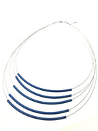 Handgemaakt collier 5 strengen zwart