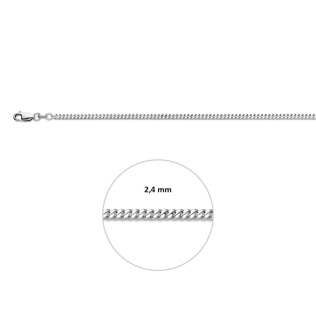 zilveren ketting met gourmette schakel 2,4 mm