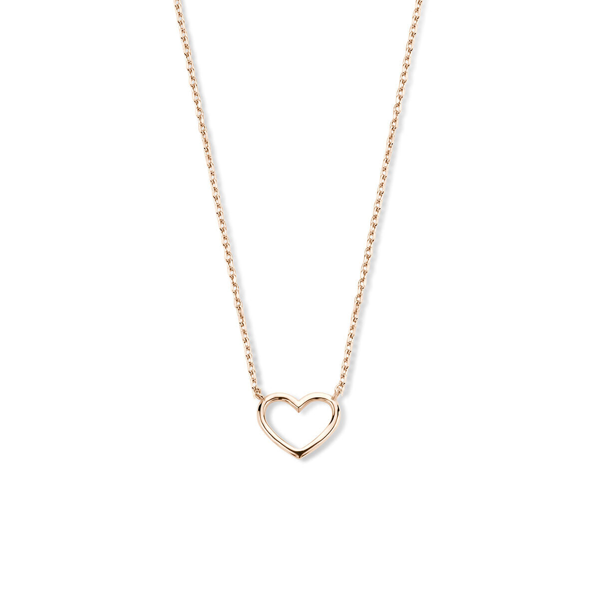Halskette Herz 40 - 42 - 44 cm 14K Roségold
