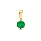 hanger groen agaat 9,5 mm 14K geelgoud