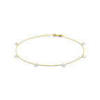 enkelbandje zirkonia 24 + 2 cm 14K geelgoud