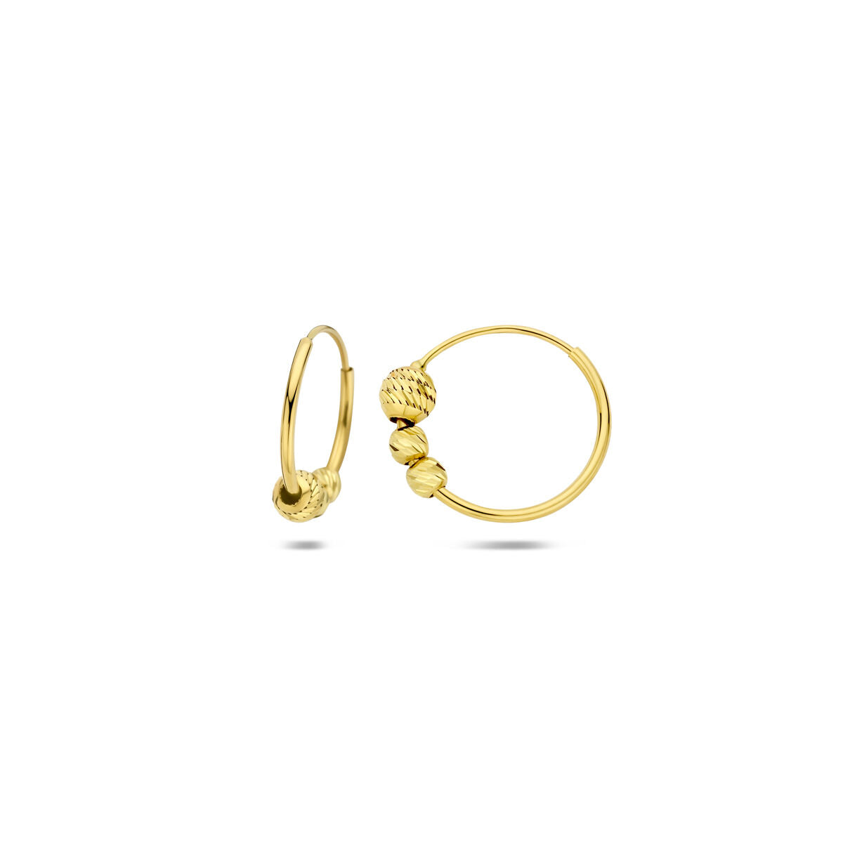 oorringen bolletjes 14K geelgoud