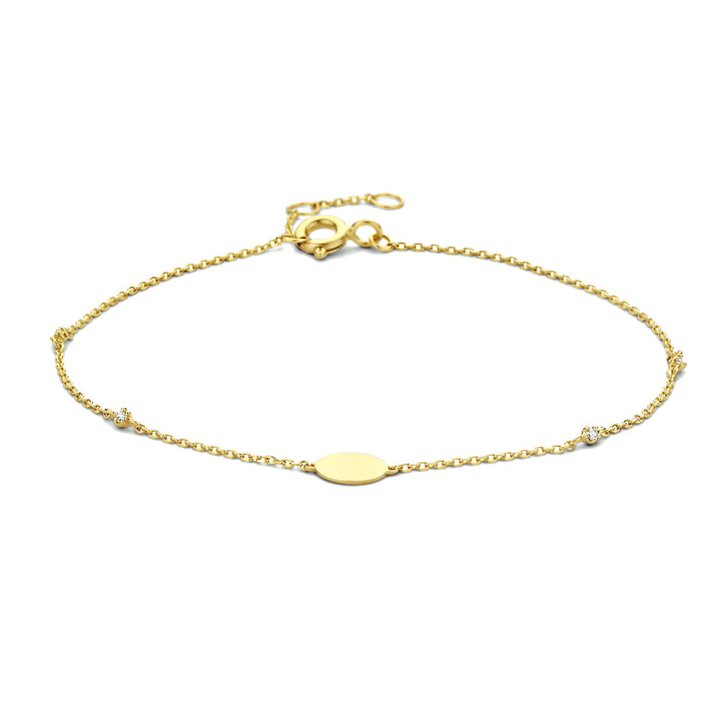 Armband Zirkonia 16,5 - 17,5 - 18,5 cm 14K Gelbgold