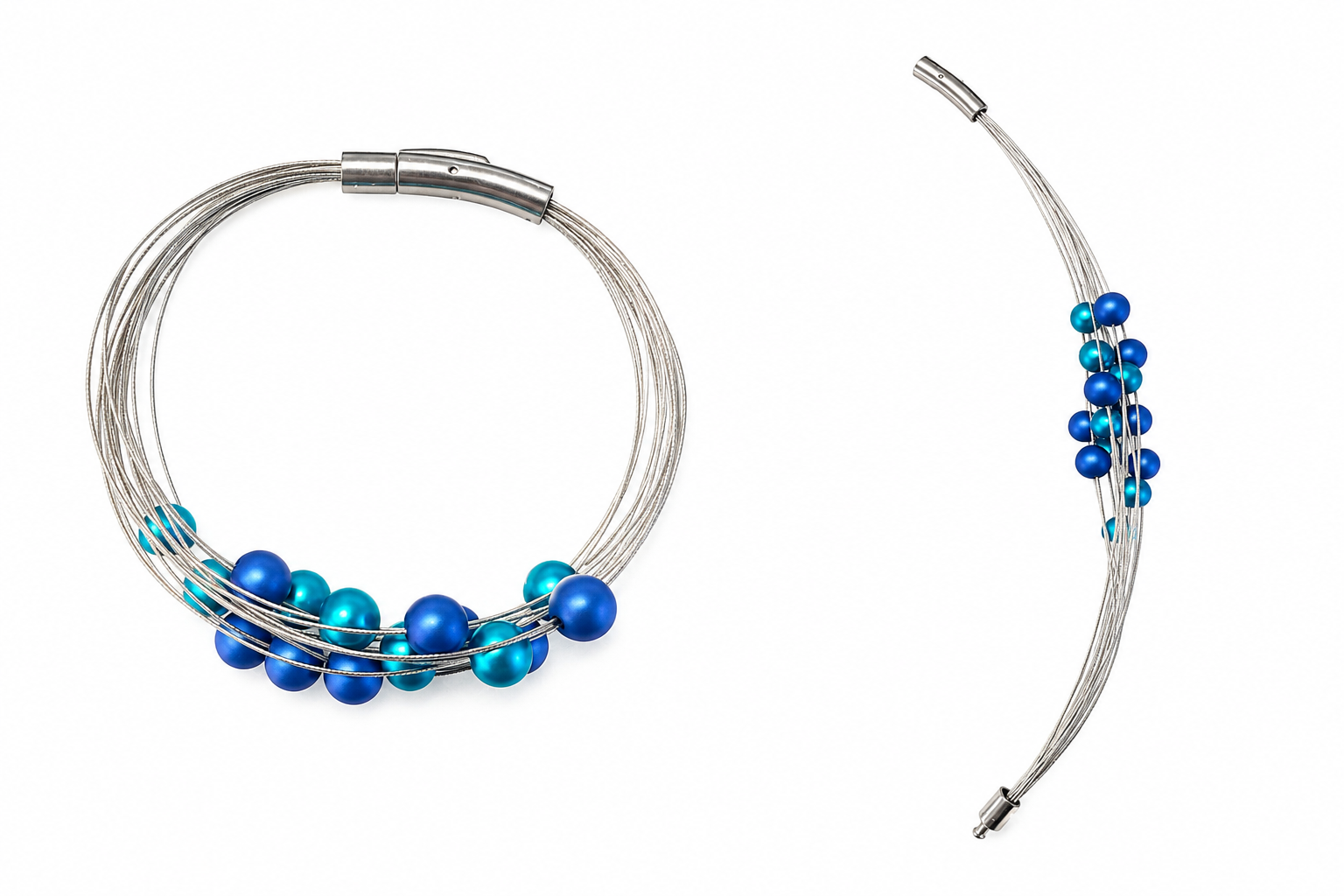 MOOI Handgemaakt – Blauwe Armband van Geanodiseerd Aluminium 20 cm