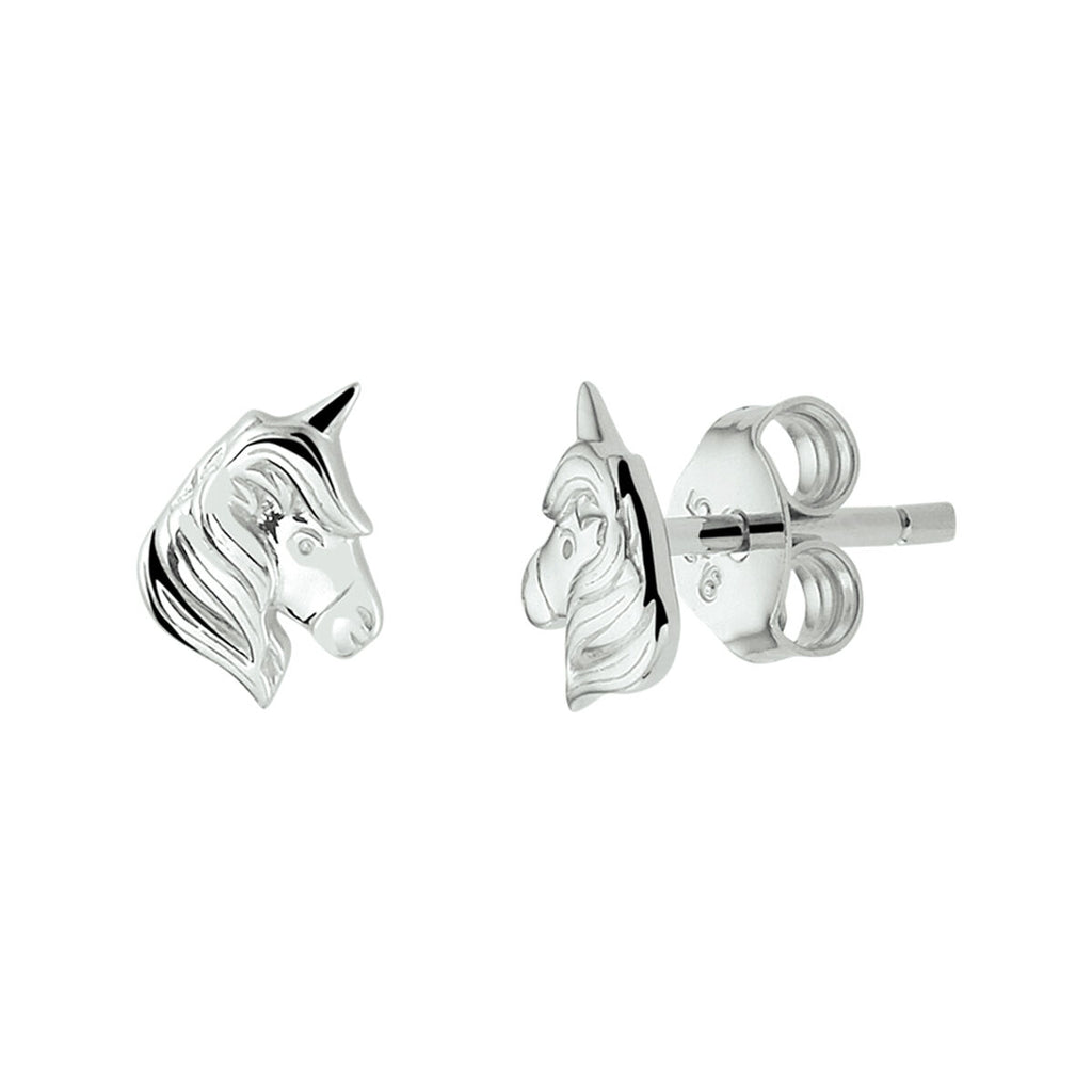 Ohrstecker aus rhodiniertem Einhorn-Silber