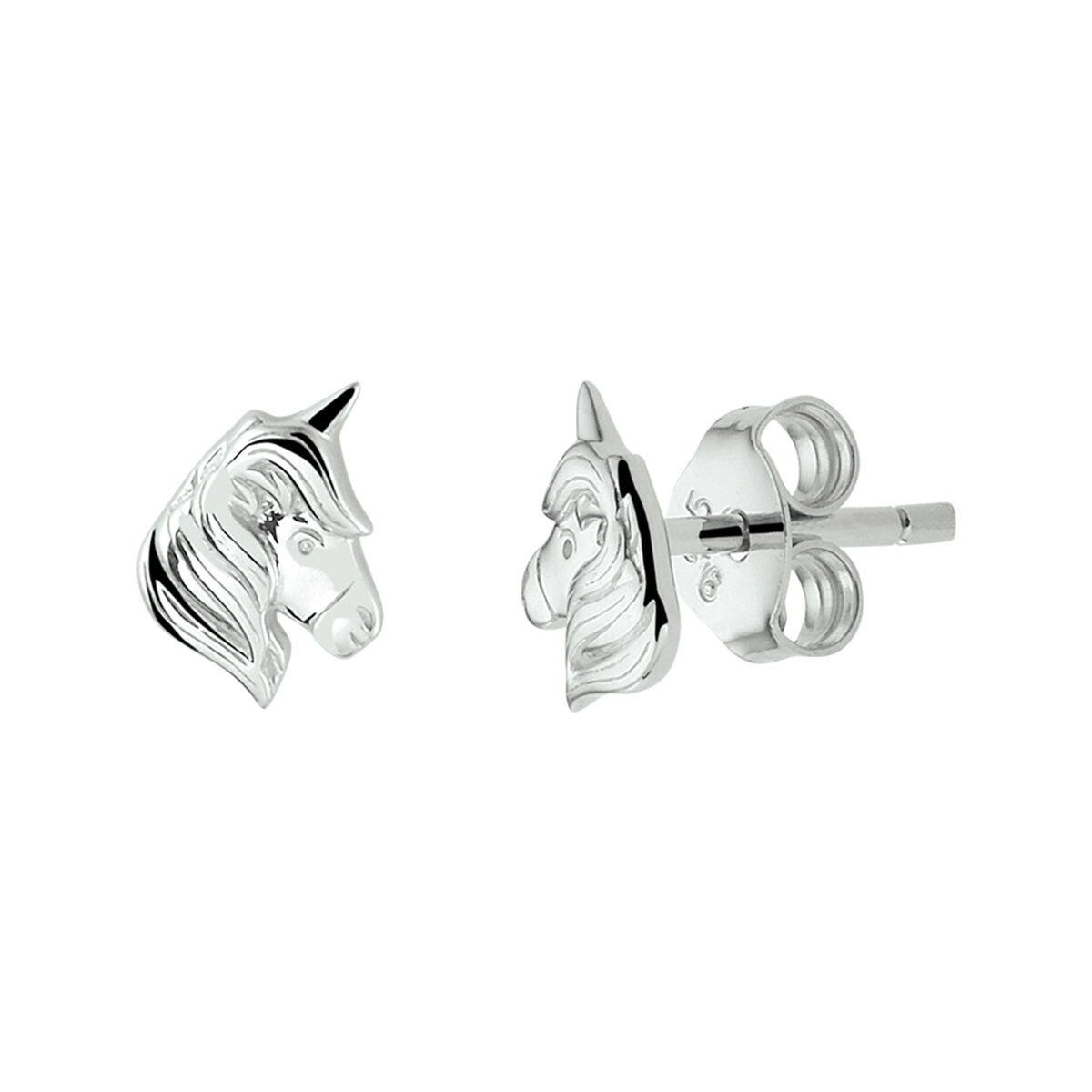 Ohrstecker aus rhodiniertem Einhorn-Silber