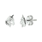 Ohrstecker aus rhodiniertem Einhorn-Silber