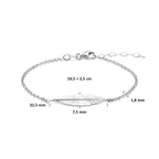 Armband Feder 16,5 + 2,5 cm Silber rhodiniert
