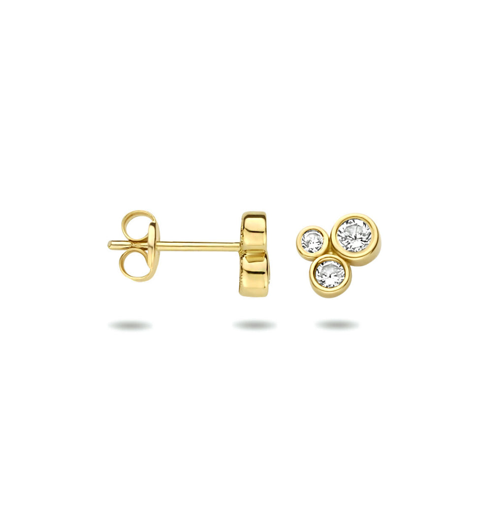Ohrstecker Zirkonia 6,5 mm 14K Gelbgold
