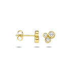 Ohrstecker Zirkonia 6,5 mm 14K Gelbgold