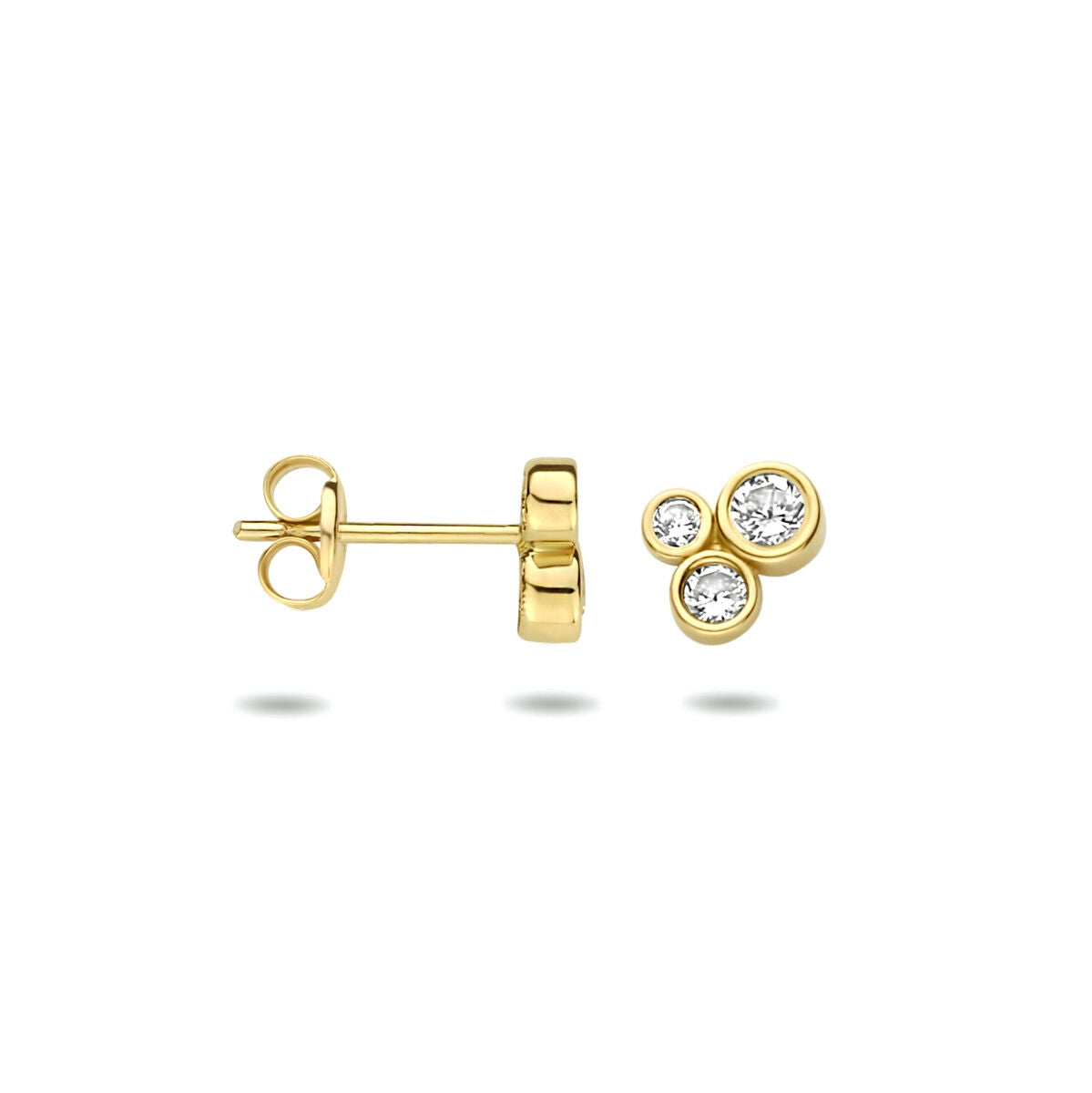Ohrstecker Zirkonia 6,5 mm 14K Gelbgold