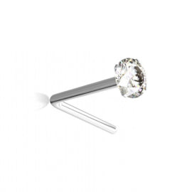 Witgouden neusknopjes met zirkonia