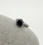 Handgemaakte zilveren moissanite ring