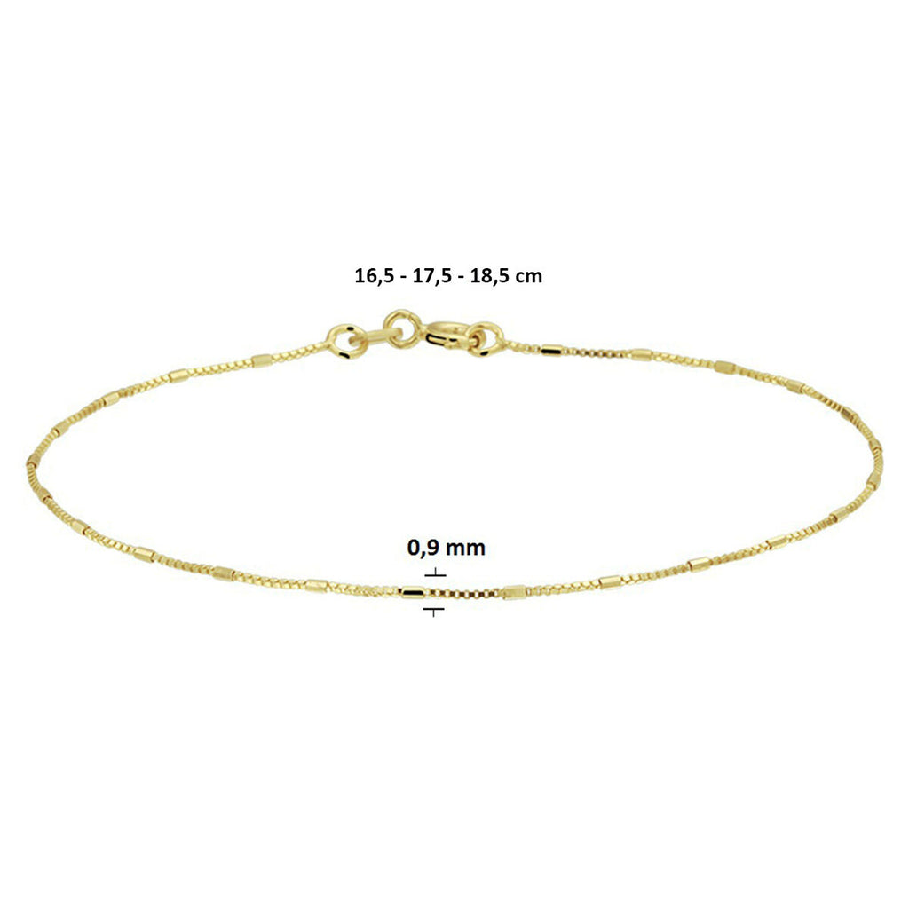 Armband venezianisch und Stabelemente 0,9 mm 16,5 - 17,5 - 18,5 cm 14K Gelbgold
