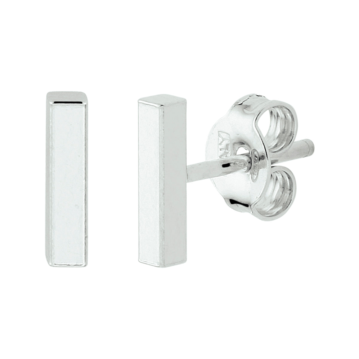 Oorknoppen balkje zilver wit