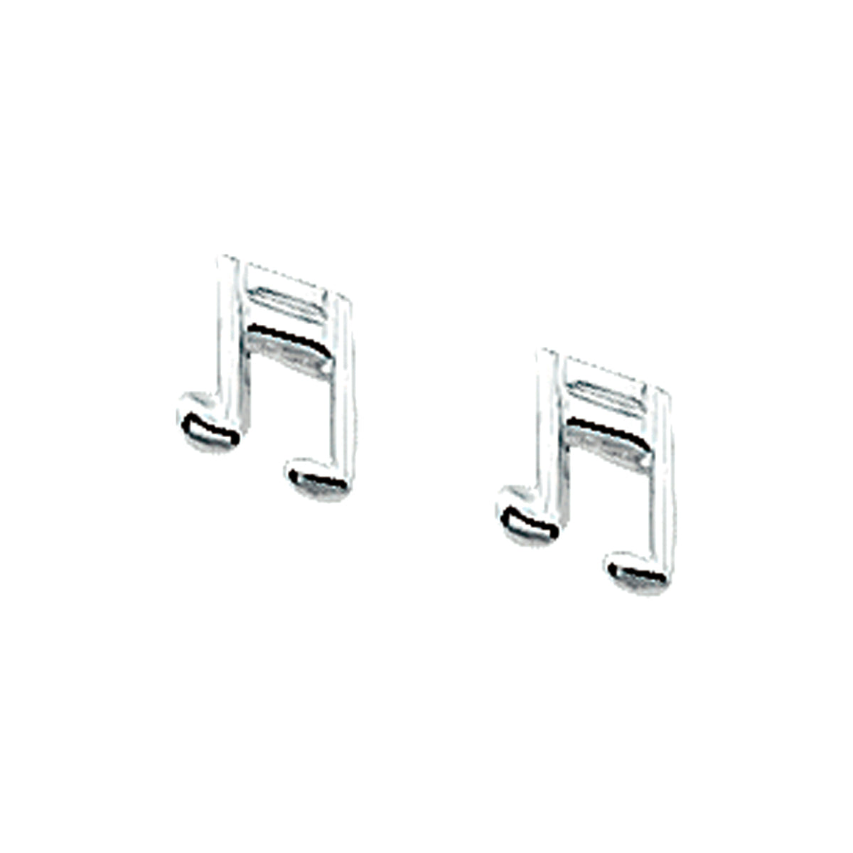 Oorknoppen muzieknoot zilver wit