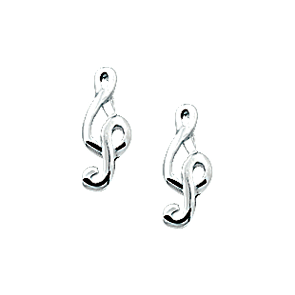 Oorknoppen muzieksleutel zilver wit