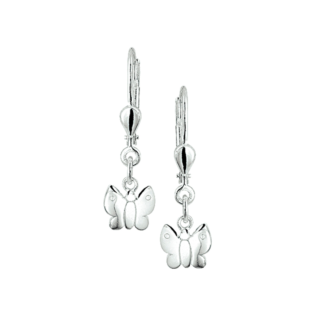 Oorhangers vlinder brisur haak zilver wit