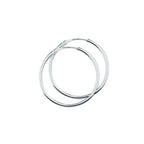 Oorringen 2,0 mm ronde buis zilver wit