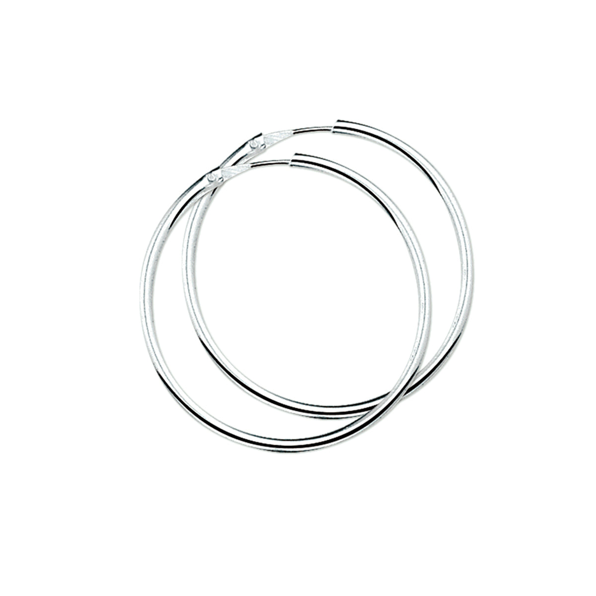 Oorringen 2,0 mm ronde buis zilver wit