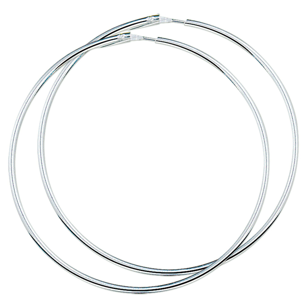 Oorringen 2,0 mm ronde buis zilver wit