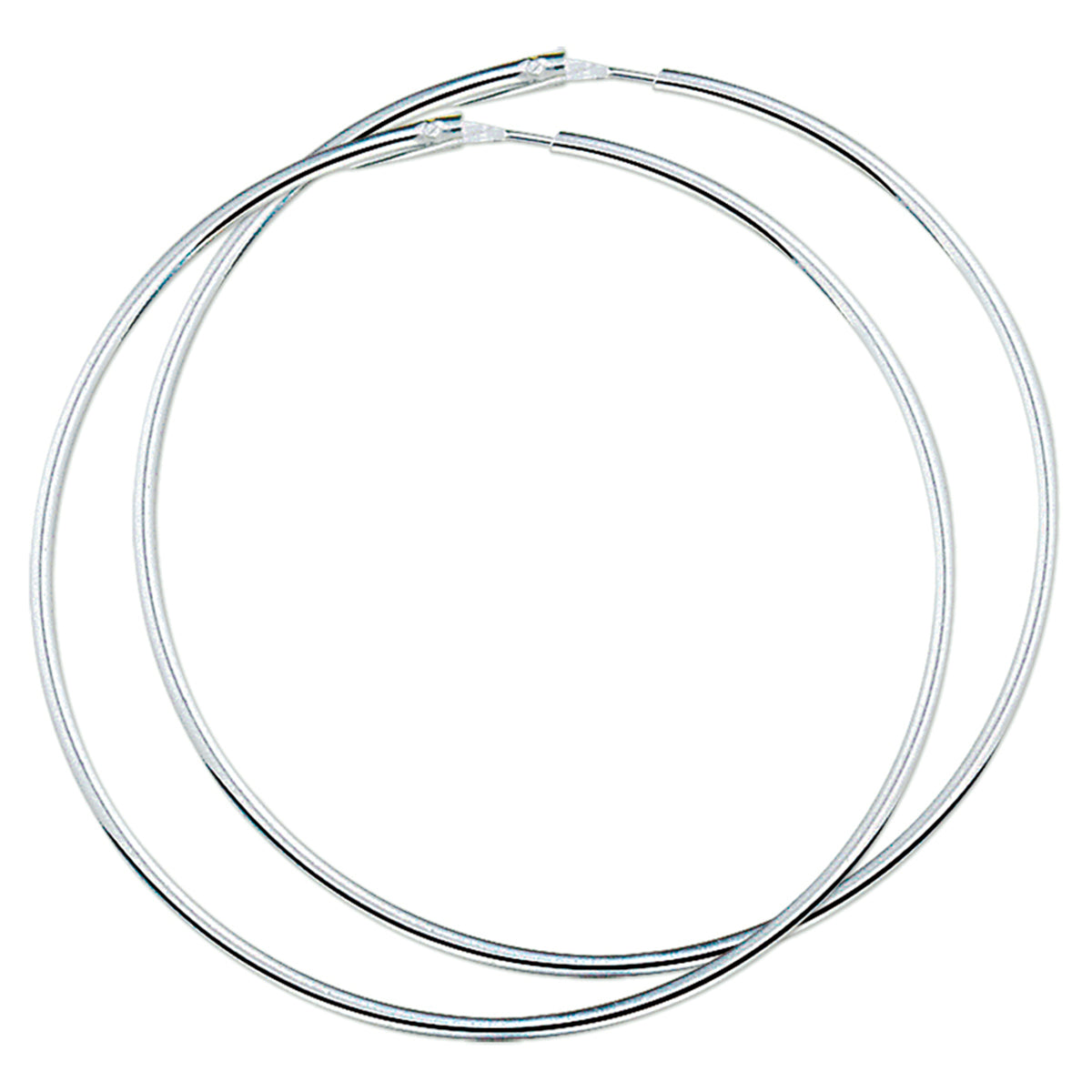 Oorringen 2,0 mm ronde buis zilver wit