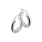 Oorringen 5,0 mm ronde buis zilver wit